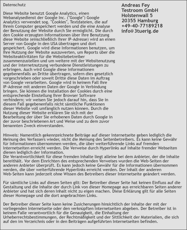 Impressum Impressum